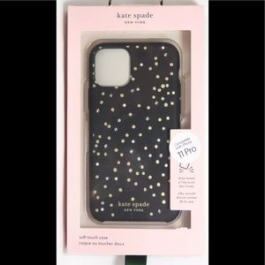 kate spade Pearl Case for iPhone 11 Pro - Gold/Crystal Gem/Disco Dots, Black